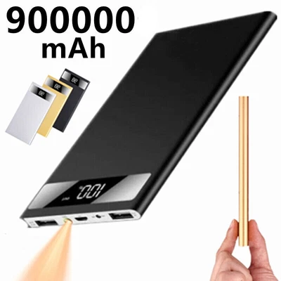 $27.99 • Buy 900000 MAh Slim Power Bank USB Battery Charger Compatible With All Tablet Phone