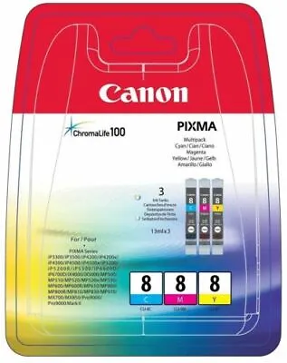 Canon Pixma Multipack 8 Cli-8bc Cli-8m Cli-8y Cyan/magenta/yellow • £14.99