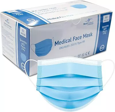 Face Masks  3ply Fluid Resistant Type IIR Masks  Box Of 50 2 Boxes 100 Masks  • £9.99