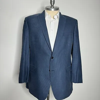 Ralph Lauren Sport Coat Mens Blue Check Wool & Silk 48L • $55.99