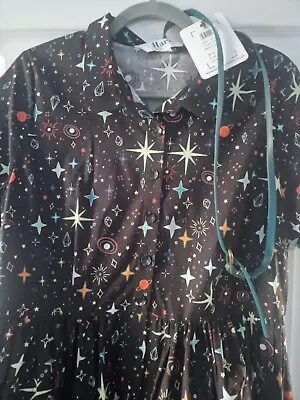 Harkel Galaxy Dress Sz 18 Bnwt Celestial Black Teal • £39.99