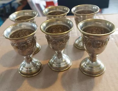 Set Of Six Silver Plated Mini Goblets/Cordial Drinks Vintage • £24.08