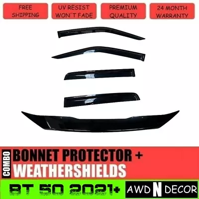 Bonnet Protector + Weather Shields To Suit Mazda BT-50 BT50 TF JULY 2020-2023 • $119.99