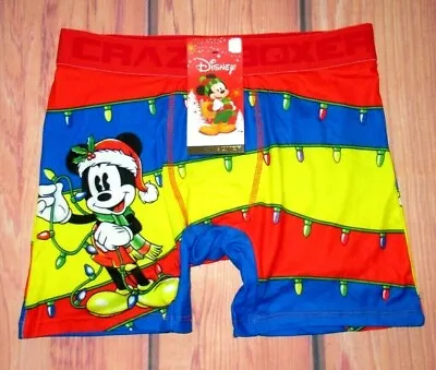 Mens Crazy Boxer Disney Christmas Mickey Mouse Boxer Brief Size Xl (40/42) • $12.90
