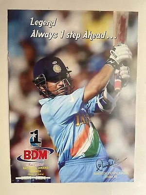 INDIA CRICKET: SACHIN TENDULKAR PRINTED SIGNATURE 17” X 22” RETRO POSTER • £5.99