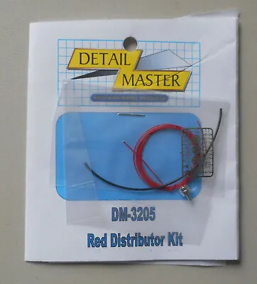 Red Wired Distributor Kit 1:24 1:25 Detail Master Car Model Accessory 3205 • $6.75