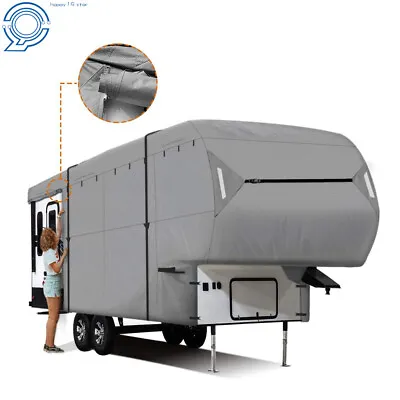 33'-37' FT 4-Ply Waterproof 5TH Wheel RV Motorhome Camper Storage Cover Gray • $170.55