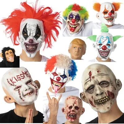 £9.99 • Buy Latex Halloween Mask Fancy Dress Costume Zombie Scary Clown Kiss Me Chimp Lot