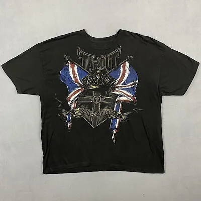 Vintage Tapout Shirt Mens XL Black RARE Michael Bisping UFC Y2K MMA Double Sided • $39.91