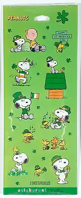 Peanuts Snoopy Woodstock Stickers St Patricks Day Hallmark 1 Pack 2 Sheets • $4.50