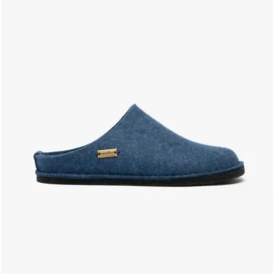 Haflinger SOFT Ladies Wool Slippers Denim Blue • £39