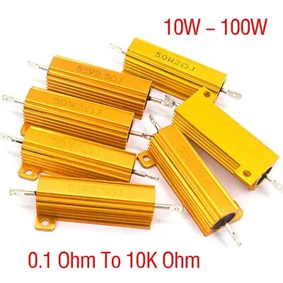 10W-100W Resistor RX-24 Golden Aluminium Load Resistor Wirewound 0.1 Ohm-10K Ohm • $2.22