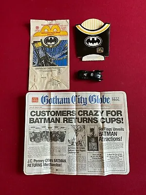 1991-92 McDonald's BATMAN  Happy Meal  Bag Fry Container Tray Liner & Toy  • $49