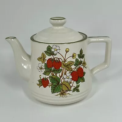 Vintage Made In Japan Handpainted Strawberries Ceramic Tea Pot • $29.99