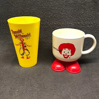 Ronald McDonald Cup Coffee Mug Footed Yellow McDonalds Vintage 1978 Plastic • $9.59