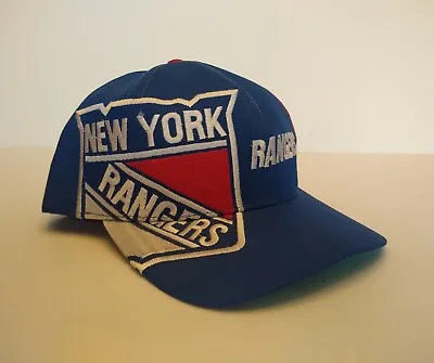 Vintage NHL New York Rangers Big Print Logo Snapback Hat   • $35