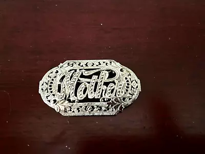Vintage Sterling Silver And Marcasite MOTHER Pin 2  Brooch • $9.99