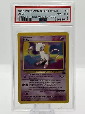 2000 Pokemon Black Star Mew Promo Pokemon League #8 PSA 8 NM-MT • $19.99