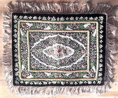 Excellent Zardozi Jeweled Tapestry With 156 Precious Stones & Golden Wires • $289.99