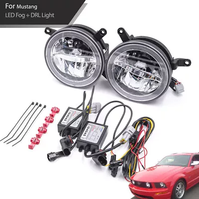 For 05-09 Ford Mustang GT LED White Halo Ring DRL Driving Fog Light Grille Light • $129.99