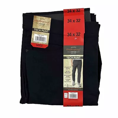 Weatherproof Vintage Mens Tech Pant Straight Stretch Water Repellent Black 34x32 • $24.99