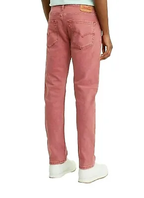 Levi's Vintage Retro Color Washed 502 Taper Stretch Jeans Distress Pink Size 36 • $24