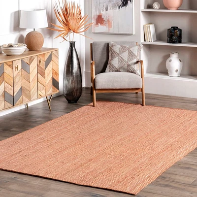 $199.50 • Buy Rectangle Rust Color Jute Area Rug 100% Braided Runner Rustic Living Area Carpet