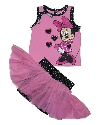 Disney Minnie Mouse Baby Girls Tank Top & Tutu Shorts 2 Piece Outfit Set - NEW • $18