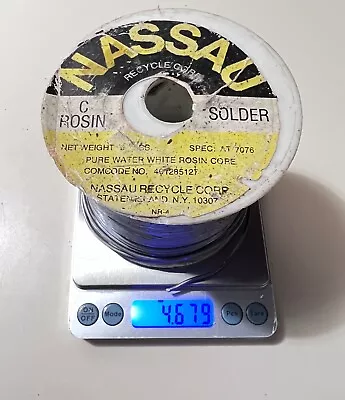 Nassau Pure White Water Rosin 7076 Solder 4.5lbs • $500