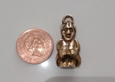 £4.95 • Buy True Vintage Lucky Cornish NEWQUAY PISKY Tamper Fob Charm  Gilded Brass