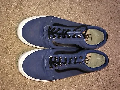 Vans Mens Navy Blue With Black Stripe Casual Skateboard Shoes Size 11.5 Nice! • $26