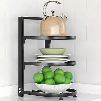 3 Tier Benchtop Crockery Plate Stacker Shelf Rack Storage Organiser Dish Holder • $46