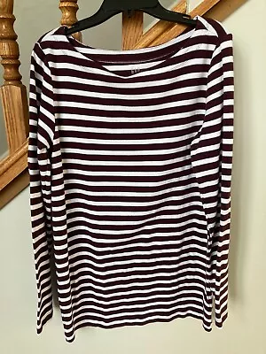 Gap Maternity Modern Boatneck Top Long Sleeves Stripes Size Large • $15