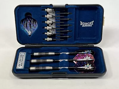 Vintage Dart Set Bobcat Adjustable 16 17 18 Grams New Old Stock Purple Flames • $29