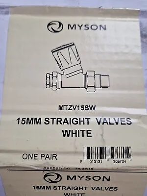 Myson 15mm Radiator Straight Valves White - MTZV15SW.      • £9