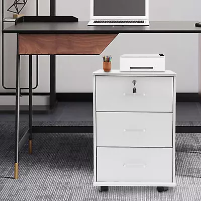 2-Tier Rolling Office Cabinet Organizer File Storage Lock Filing Cabinet Drawer! • $55.10