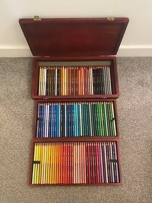 Derwent Fine Art Pencils Set Of 120 With Wooden Storage Box Variety Of Colours • £140