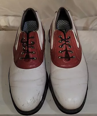 Men's Footjoy Dryjoy Opti-flex  Golf Shoes 11W  Red And White • $14