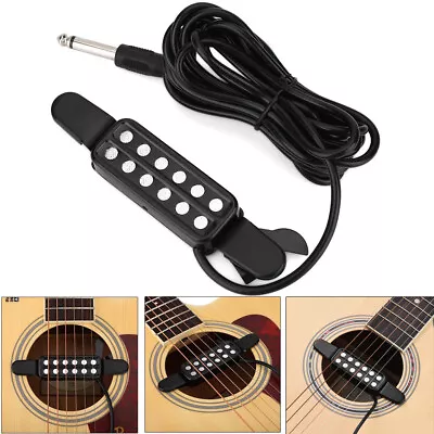 Clip-on 12 Hole Acoustic Guitar Sound Pickup Microphone Amplifier Speaker T1K9 • $9.69