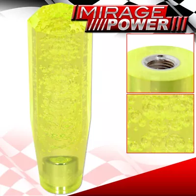 Universal Neon Yellow 150mm 6  Bubble Crystal Style M/T Shift Knob Gear Shifter • $20.99