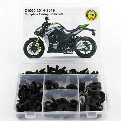 Fit For Kawasaki Z1000 2014-2019 Steel Complete Fairing Bolts Bodywork Kit Black • $31.97