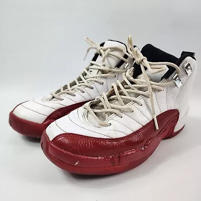 Nike Air Jordan 12 Retro Cherry 2009 153265-110 Boys/Men Size 6 Womens Size 7.5 • $59.97