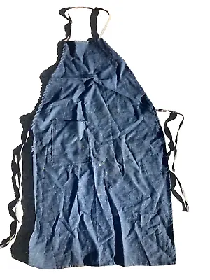 Old Vintage Indigo Worn Denim Workwear Shop Apron • $34.30