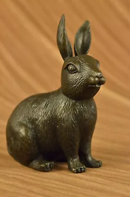 Vintage Austrian Vienna Bronze Sitting Bunny Rabbit Figurine Statue Garden Decor • $199