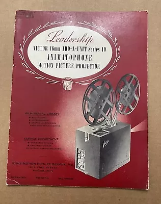 Victor Series 40 Animatophone 16mm Motion Picture Projector Brochure Booklet • $19.99