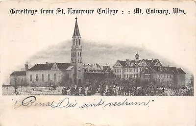 J36/ Mt Calvary Wisconsin Postcard C1910 St Lawrence College Greetings 3 • $9.20