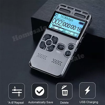 Voice Recorder Rechargeable LCD Digital Audio Sound Dictaphone MP3 Player • $49.99