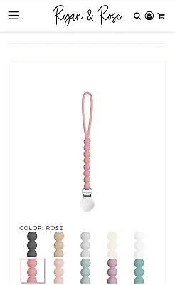 Ryan & Rose Pacifier Cutie Clip Rosewood NEW • $2