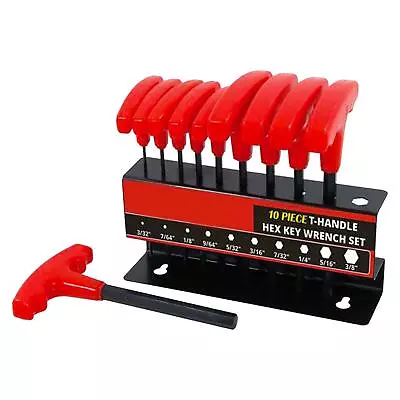 T-Handle Imperial Allen Hex Key Wrench Set With Stand Alan Wrench T Bar Set 10PC • £12.49