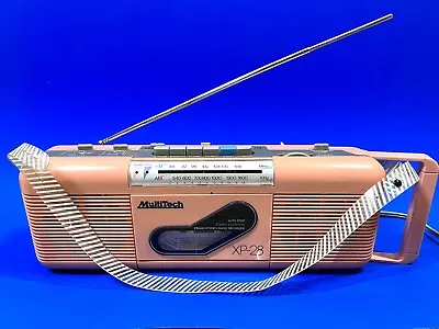 Rare Vintage 80s Multitech XP-28 Pink Pastel Boombox Cassette Player WORKING • $140